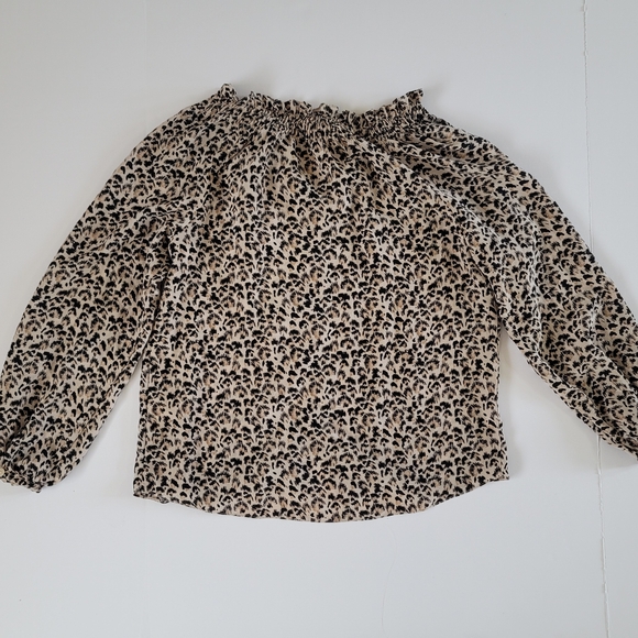 Rebecca Taylor Long Sleeve Silk Leopard Print Button Up Blouse, Size XS - Picture 3 of 7